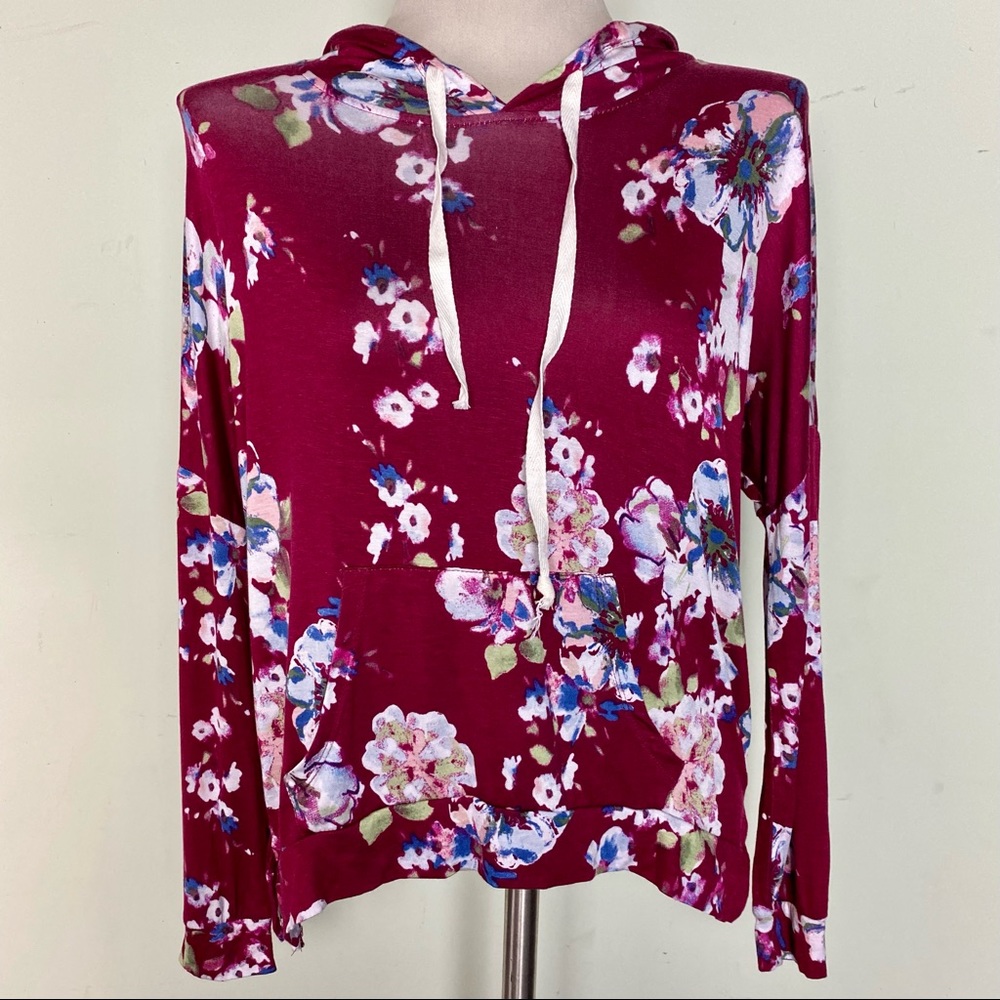 Freshman Floral Soft Hoodie Top NWT